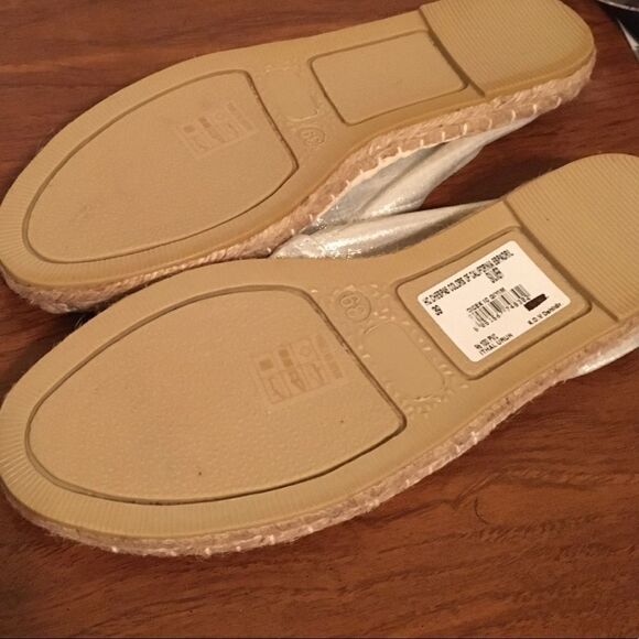 COLORS OF CALIFORNIA Silver Slip-On Espadrilles Sandals Shoes Silver 39 - Picture 7 of 7
